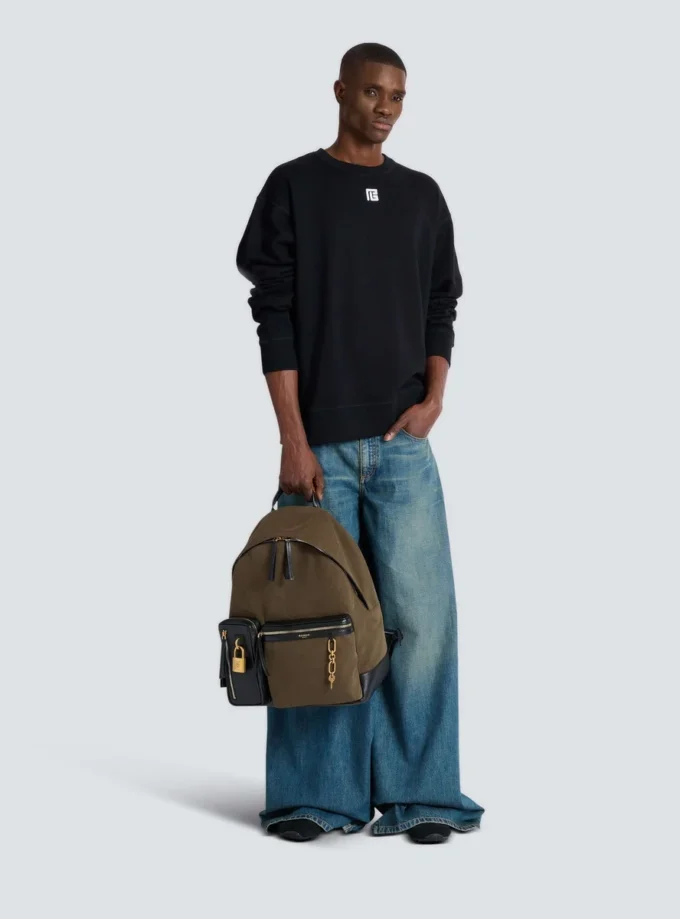 Pulse calfskin and nylon backpack Pulse calfskin and nylon backpack