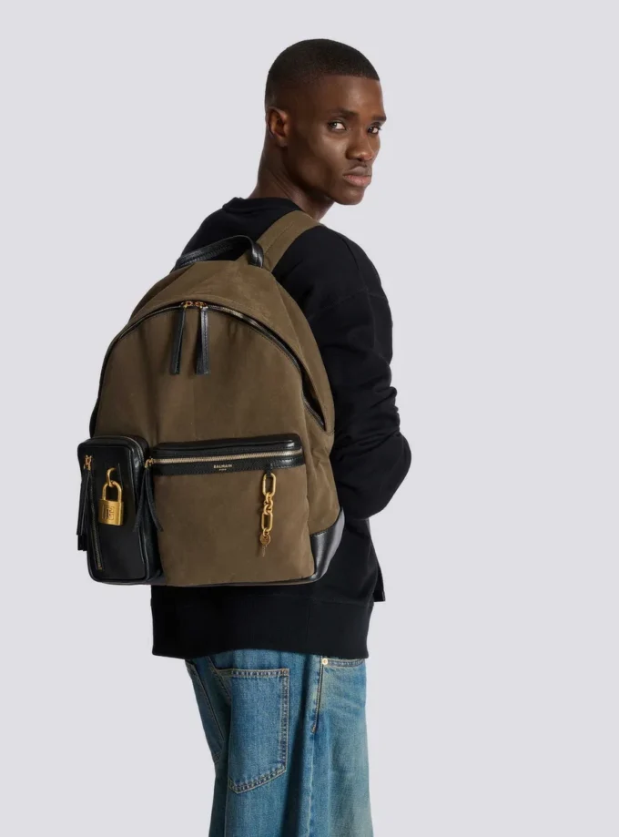 Pulse calfskin and nylon backpack Pulse calfskin and nylon backpack