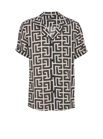 Pyjama shirt with monogrammed print