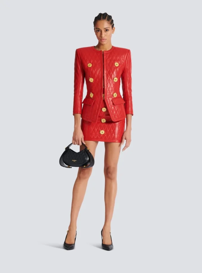 Quilted lambskin edge-to-edge jacket Quilted lambskin edge-to-edge jacket