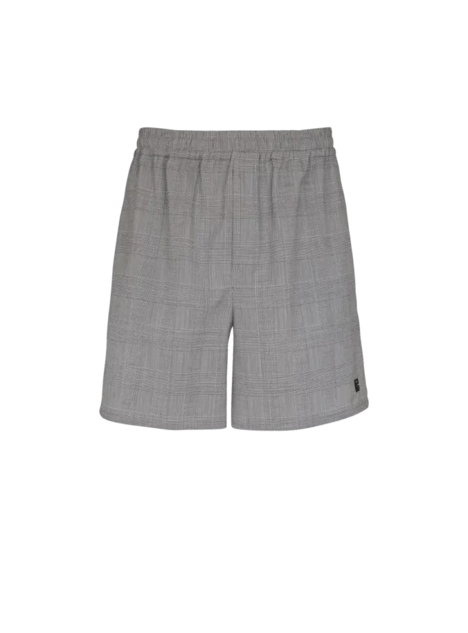 Relaxed shorts in Prince of Wales satin Relaxed shorts in Prince of Wales satin