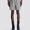 Relaxed shorts in Prince of Wales satin Relaxed shorts in Prince of Wales satin