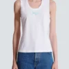 Relaxed tank top with Balmain Paris Brush print