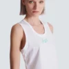 Relaxed tank top with Balmain Paris Brush print