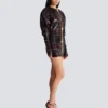 Short embroidered plaid dress Short embroidered plaid dress