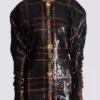 Short embroidered plaid dress Short embroidered plaid dress
