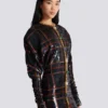 Short embroidered plaid dress Short embroidered plaid dress