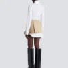 Short gabardine skirt with belt detail Short gabardine skirt with belt detail