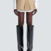 Short gabardine skirt with belt detail Short gabardine skirt with belt detail