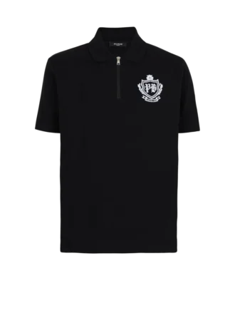 Short-sleeved College Emblem polo