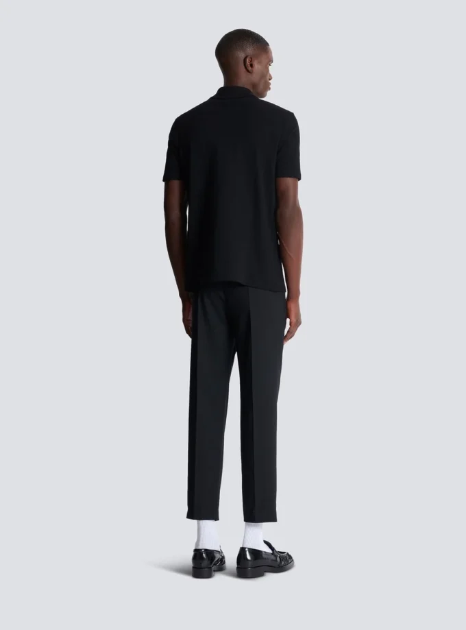 Short-sleeved polo shirt with embroidery