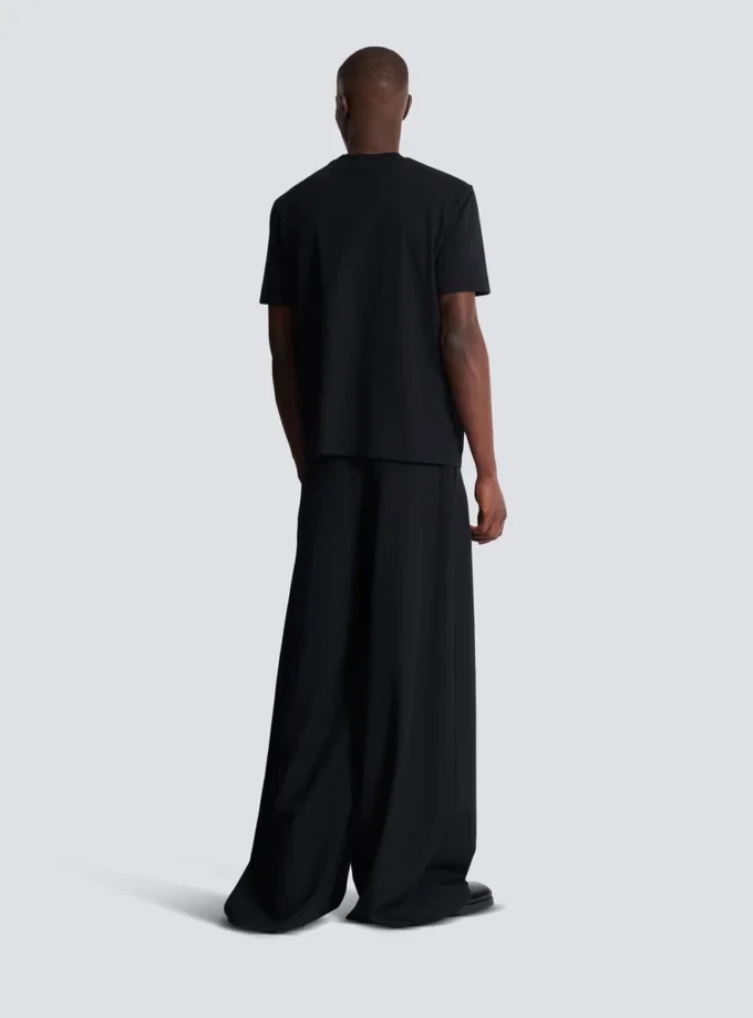 Short-sleeved T-shirt with flocked Balmain College print Short-sleeved T-shirt with flocked Balmain College print