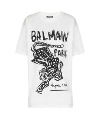 Short-sleeved T-shirt with leopard print Short-sleeved T-shirt with leopard print