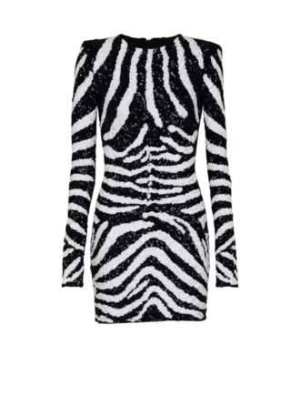Short two-tone zebra sequin dress Short two-tone zebra sequin dress