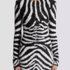 Short two-tone zebra sequin dress