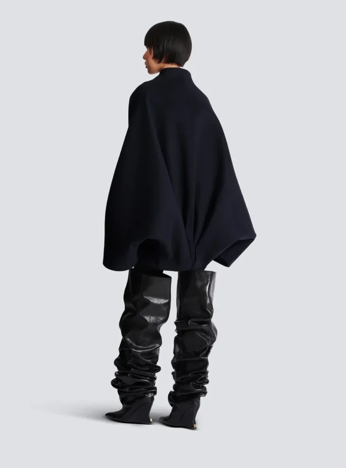 Short wool wrap coat