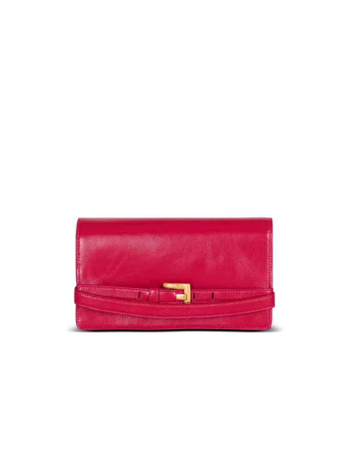 Shuffle calfskin wallet with chain