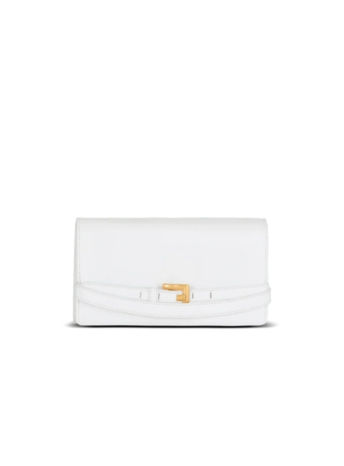 Shuffle calfskin wallet with chain
