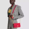Shuffle calfskin wallet with chain