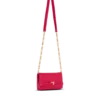 Shuffle calfskin wallet with chain