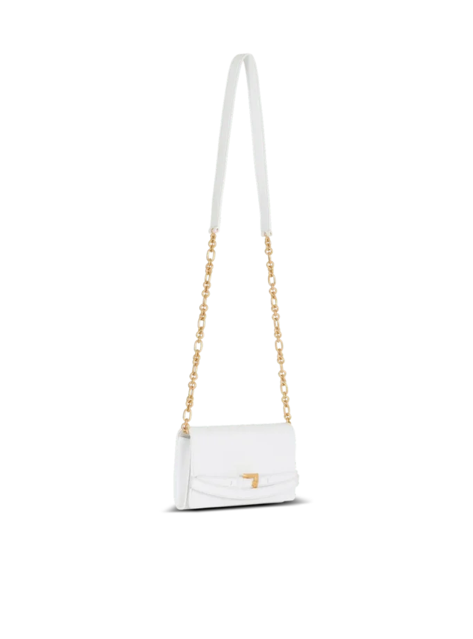 Shuffle calfskin wallet with chain