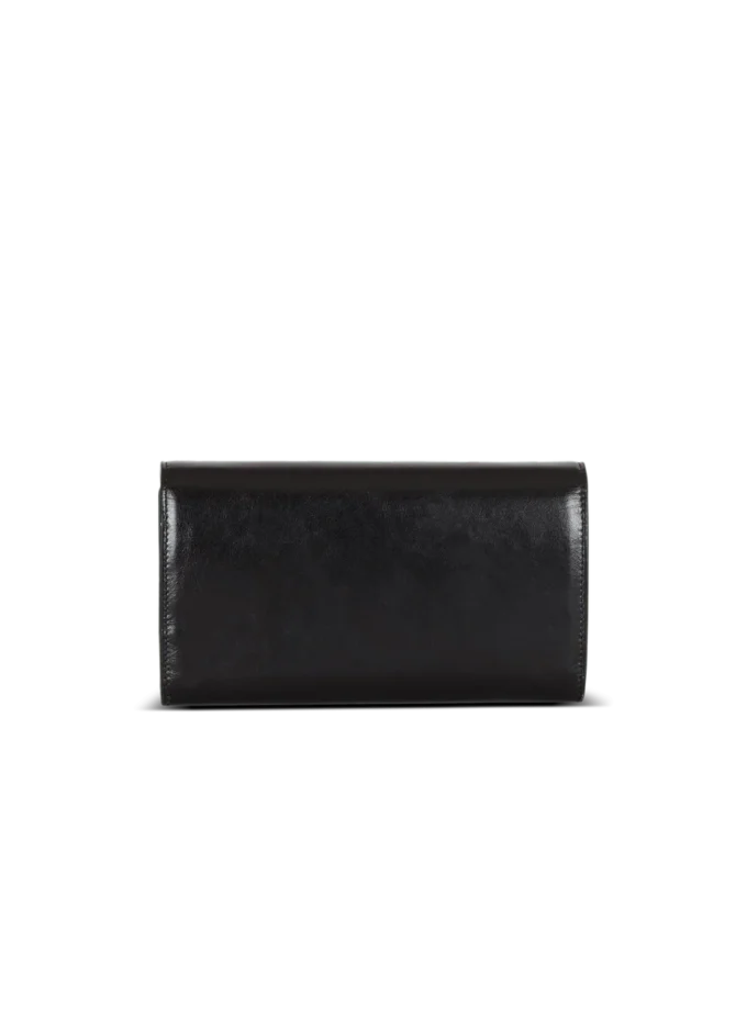 Shuffle calfskin wallet with chain