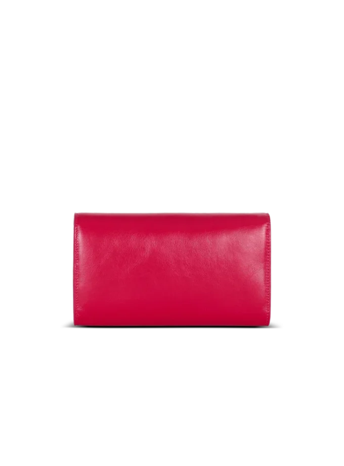 Shuffle calfskin wallet with chain