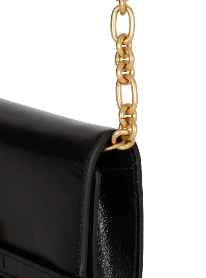 Shuffle calfskin wallet with chain