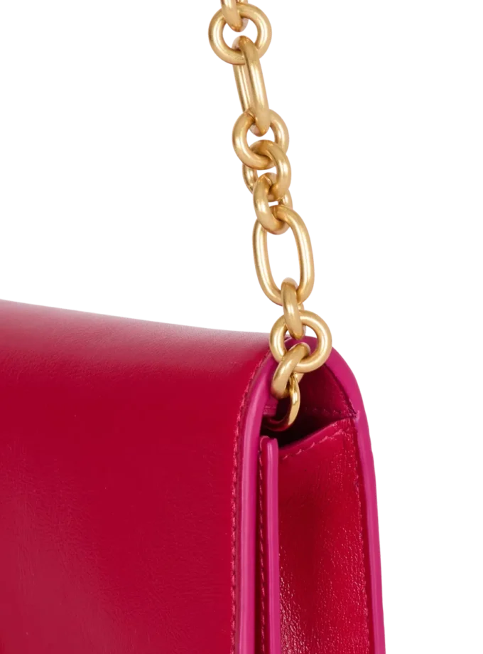 Shuffle calfskin wallet with chain
