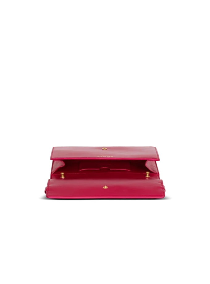 Shuffle calfskin wallet with chain