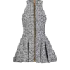 Sleeveless flared tweed dress