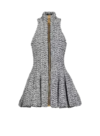 Sleeveless flared tweed dress Sleeveless flared tweed dress
