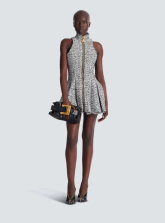 Sleeveless flared tweed dress Sleeveless flared tweed dress