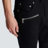 Slim-fit biker jeans in black denim Slim-fit biker jeans in black denim
