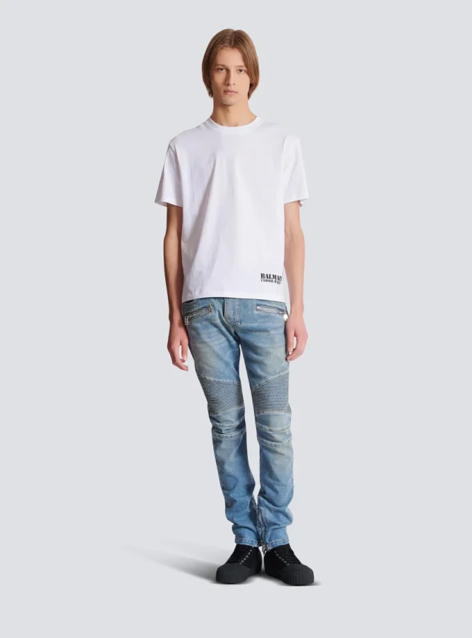 Slim-fit biker trousers in denim Slim-fit biker trousers in denim