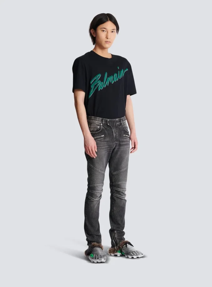 Slim-fit biker trousers in denim Slim-fit biker trousers in denim