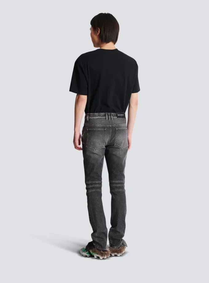 Slim-fit biker trousers in denim Slim-fit biker trousers in denim