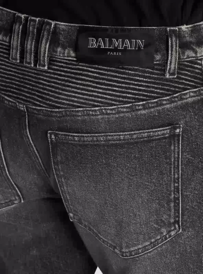 Slim-fit biker trousers in denim Slim-fit biker trousers in denim