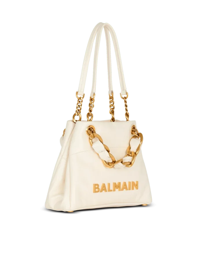 Small 1945 Soft bag in embossed crackled calfskin with a PB Labyrinth monogram