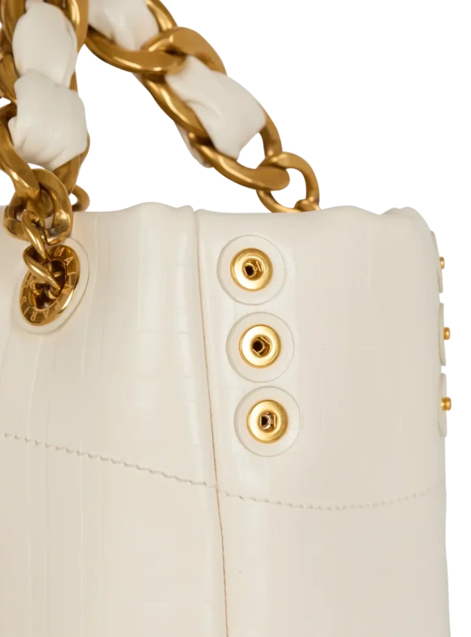 Small 1945 Soft bag in embossed crackled calfskin with a PB Labyrinth monogram