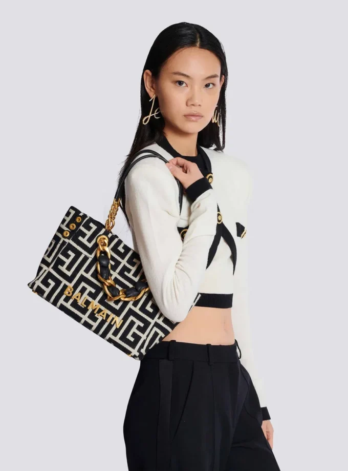Small 1945 Soft monogrammed jacquard tote bag