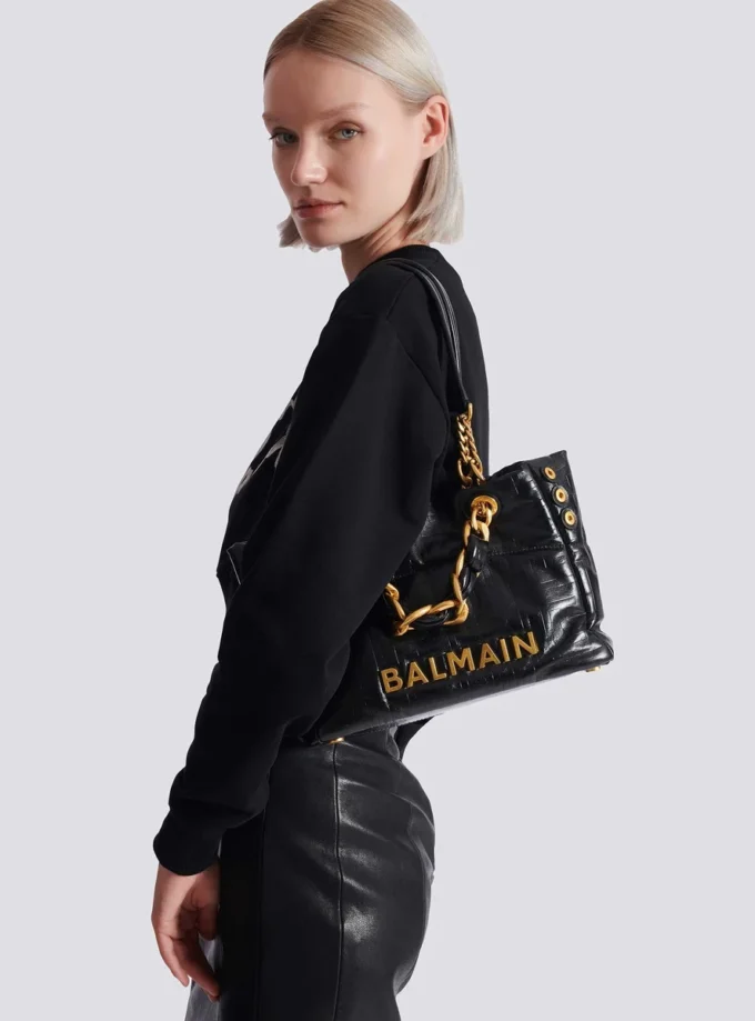 Small 1945 Soft tote bag in crackled calfskin