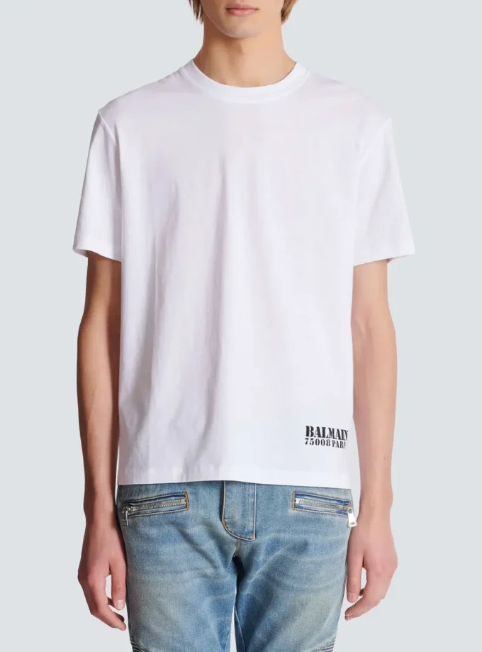 Small Balmain Stamp printed T-shirt Small Balmain Stamp printed T-shirt