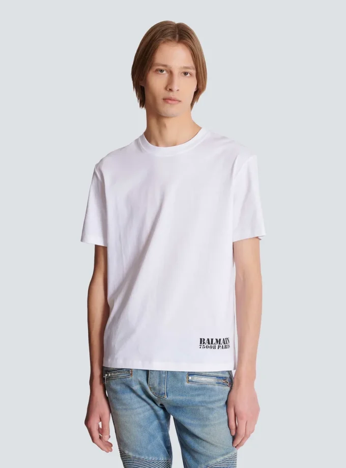 Small Balmain Stamp printed T-shirt Small Balmain Stamp printed T-shirt