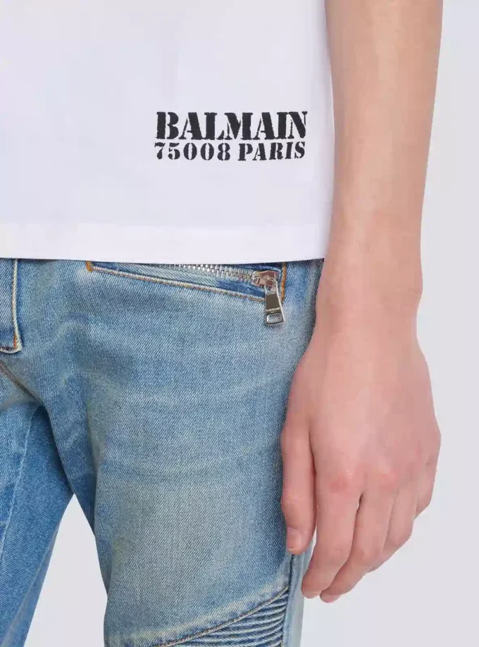 Small Balmain Stamp printed T-shirt Small Balmain Stamp printed T-shirt