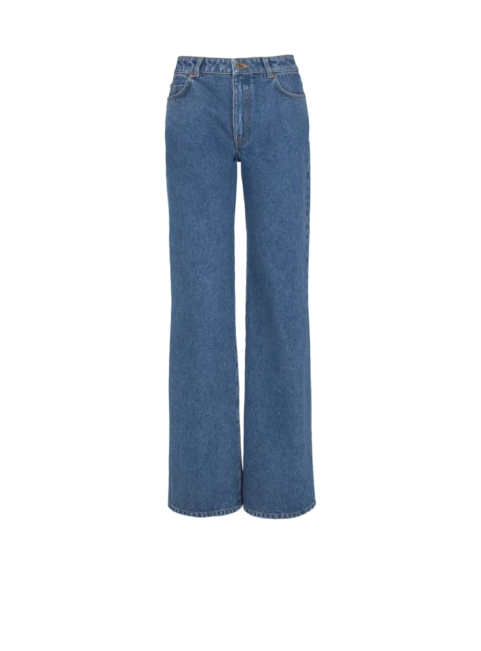 Straight-leg denim jeans