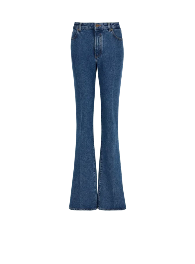 Straight-leg denim jeans