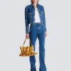 Straight-leg denim jeans