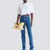 Straight-leg denim jeans