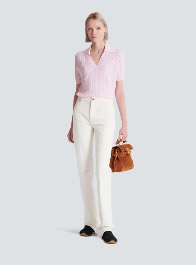 Straight-leg denim jeans